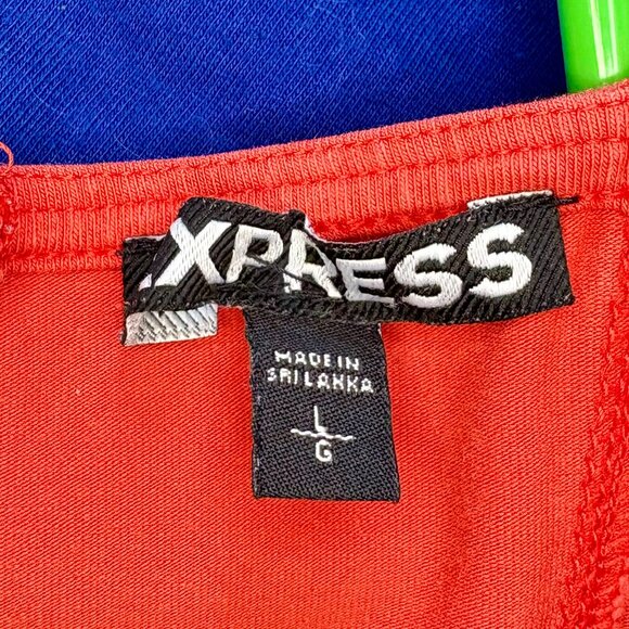 Express Size L Red A-Line Skater Dress - Picture 4 of 4